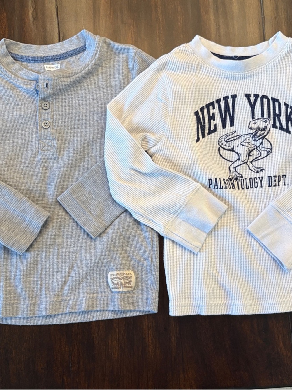 Kids Sweatshirt Waffle Knit Graphic Long Sleeve 2 Pack